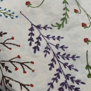 LL Bean Botanical Floral Flannel Comforter Cover size Queen